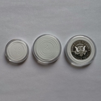 16-40mm hoch transparente Plexiglas-Münz anzeige platte Runde Münz-Acryl kapsel mit Einsatz dichtung ringen