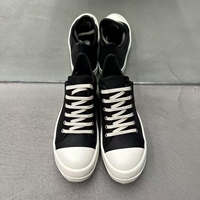 En stock – Chaussures décontractées de luxe Owens en cuir à semelle épaisse, basses, noires, à lacets, pour hommes et femmes, de haute qualité