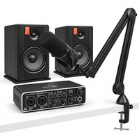 Kit Studio d'Enregistrement Domestique XUNGUAN : Interface Audio pour Podcast, Microphone Dynamique, Enceintes de Studio, Bras Articulé