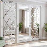 Offre Spéciale VXIN personnalisé moderne carreaux de céramique hall maison miroir panneau mural bord biseauté miroir mur Art verre mur miroir autocollant