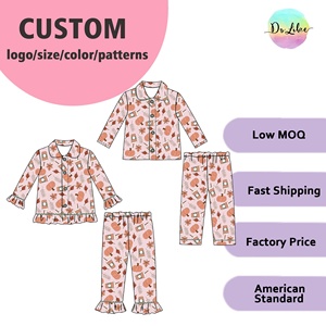 ชุดนอนเด็กผู้หญิงคุณภาพสูง ลายระบาย ผ้าใยไผ่ ดีไซน์สำหรับวันขอบคุณพระเจ้า ไซส์ NB-16T ชุดนอนเด็ก - Product Image 1