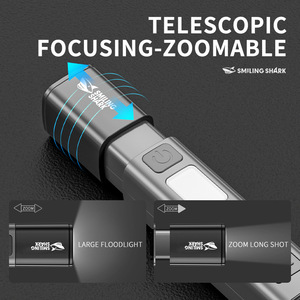 Smiling Shark <b>Flashlight</b> <b>Rechargeable</b> Led White Light Outdoor Waterproof With Dimmer - Product Image 3