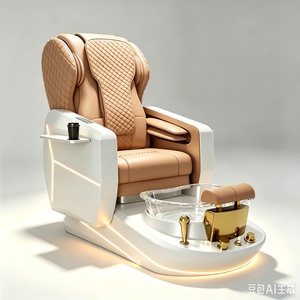 Fauteuil de pédicure électrique inclinable et massant pour salon de manucure, mobilier de salon de beauté rose haut de gamme avec spa pour les pieds - Product Image 6