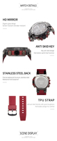 Montre pour homme Smael 8093, style sportif, mouvement à quartz japonais numérique, modèle avec alarme, résistante à l'eau, lumineuse, montre-bracelet pour homme pour la natation