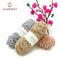 Charmkey Chenille Golden Velvet Laine Boule Moyen Épais Tricotage pantoufles Crochet Ligne Fabricants Laine En Gros
