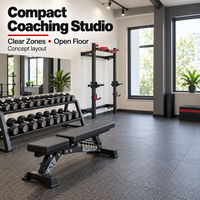 Plan de projet d'équipement de salle de sport configurable pour l'entraînement fonctionnel et musculaire encadré, adapté aux différents espaces commerciaux