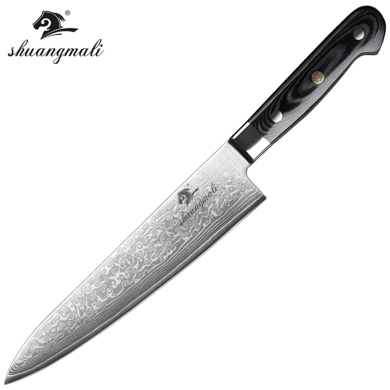 High Quality 9 Inch Damascus Steel Japanese VG10 Kitchen Gyuto Knife Stainless Steel Kitchen Butcher Knife