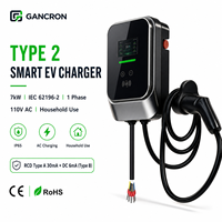 Chargeur de véhicule électrique 7 kW Type 2 IEC 62196-2 Monophasé 110V CA Station de recharge pour voiture électrique Domestique