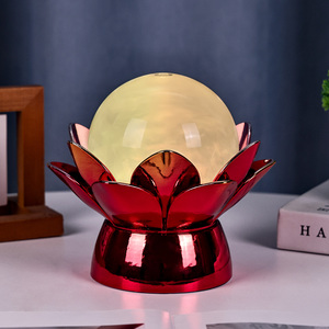 Lámpara Nocturna Creativa de Bola de Cristal LED 3D con Cambio de Color, Material de PC, Diseño Moderno, Funciona con Pilas AAA, Encantadora Nube de Loto - Product Image 4