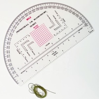 Aceptamos pedidos OEM: Transportador de navegación semicircular de plástico transparente de 9 pulgadas para marcar mapas y medir distancias