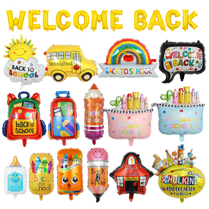 Ballons en aluminium en forme de crayon, sac d'école et bus <span class=keywords><strong>scolaire</strong></span>, ballons à l'hélium « Bienvenue à l'école » <span class=keywords><strong>pour</strong></span> enfants, décorations de fête de <span class=keywords><strong>maternelle</strong></span>, vente en gros - Product Image 1