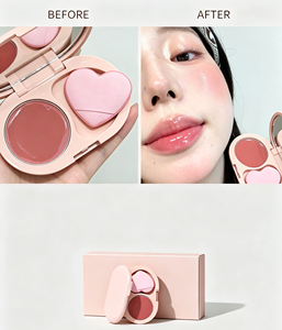 Fard à joues compact bicolore OEM ODM, deux tons pêche et rose, couleurs personnalisées, emballage avec logo, cosmétique pour la vente en gros - Product Image 5