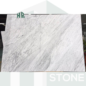 Dalles de marbre blanc Bianco Carrara italien personnalisées, polies, veinées gris-blanc, prix direct usine, idéales pour le revêtement de sol et le pavage - Product Image 1