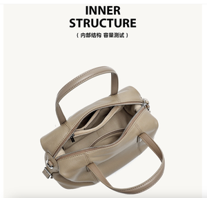 Bolso Bandolera de Piel Auténtica Andong, Estilo Boston, para Mujer, Uso Diario, Trabajo, Bolso de Hombro - Product Image 5