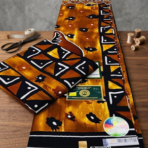 Tissu Africain en Cire Bio Premium pour Mariages, Poids Moyen, Écologique, Séchage Rapide, Design Moderne et Élégant, Respirant - Product Image 1