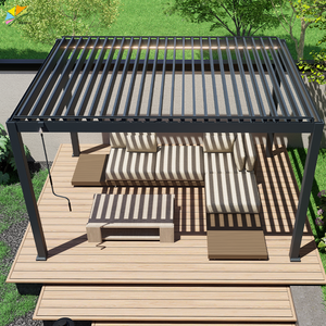 Hanrui Taille personnalisée 3x3 3x4 3x5 4x4 <span class=keywords><strong>5x3</strong></span> 5x4 6x3 4x6 6x4 6x5 6x6 Bioclimatica Electrique Pergola Aluminium extérieur - Product Image 1