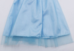 Ensemble de déguisement de <span class=keywords><strong>princesse</strong></span> pour filles, robe en tulle bleu à paillettes avec chaussures à pois, costume de fête d'anniversaire pour enfants - Product Image 6