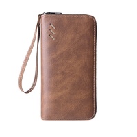 Dompet Pria Model Baru Bahan PU Format Panjang; Perdagangan Internasional Cina; Dompet Koin Kapasitas Besar Portabel Modis