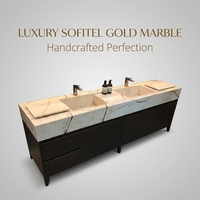 OEM/ODM, qualité supérieure, pierre naturelle, marbre Sofitel Gold, comptoir en marbre beige, meuble-lavabo en marbre pour décoration de salle de bain haut de gamme