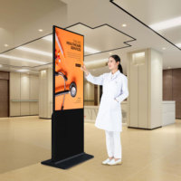 Kiosco de pantalla de vídeo LCD Android vertical de 32 pulgadas, soporte de suelo para interiores, tótem publicitario con función de animación para uso en ascensores