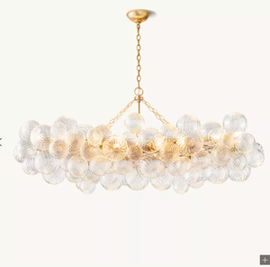 Lampu Gantung Kaca Marmer Bulat Kaca Mewah Terlaris Lampu Hias Ruang Makan Modern Talia Linear <span class=keywords><strong>Chandelier</strong></span> 63 - Product Image 3