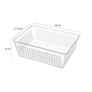 Transparent Storage <b>Box</b> 1L Dots Pattern Uncapped Stackable Desktop Organizer for <b>Makeup</b> Bathroom Office Use - Product Image 5