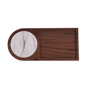 Bandeja de madera de nogal negro estilo japonés, color sólido, para servir café, té y aperitivos, uso individual - Product Image 5