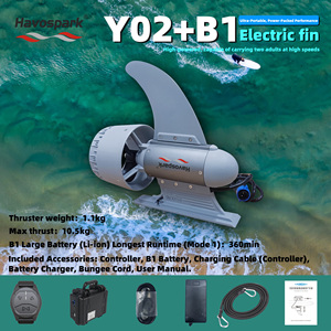 Pagaies motorisées Y02 Power Fins pour planches de SUP, propulseur électrique, livraison DDP avec batterie, <span class=keywords><strong>moteur</strong></span> de pêche, quatre vitesses. - Product Image 1