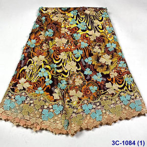 Nouveauté du Fabricant: Tissu Pailleté 3D Appliqué Cire – 5 Mètres Ankara <span class=keywords><strong>Africain</strong></span> <span class=keywords><strong>Pagne</strong></span> Batik Motifs pour Chemises et Rideaux - Product Image 6