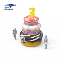 Modèle de gâteau gonflable en forme de ballon, léger, résistant à l'eau, portable, pour desserts, festivals, fêtes, événements, traiteur, salon professionnel