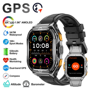 <span class=keywords><strong>Reloj</strong></span> <span class=keywords><strong>Inteligente</strong></span> GPS <span class=keywords><strong>para</strong></span> <span class=keywords><strong>Hombre</strong></span> 2025 X5, Pantalla AMOLED de 1.96 Pulgadas, Resistente al Agua 5ATM, 530mAh, Llamadas, Monitor de Actividad Física, 100 Plus - Product Image 1