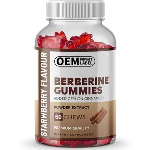 Biocaro OEM/ODM Berberine Gummies Ceylon Cinnamon Berberine Herbal Supplements Healthy Glucose Metabolism Berberine Gummy