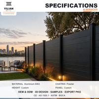 Panneau de clôture en aluminium pour la protection de la vie privée, à lattes horizontales, pour jardin, piscine, terrasse, entièrement encastré, revêtement poudré, RAL personnalisé, CE ISO