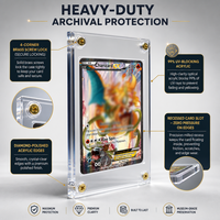 Support de cartes à collectionner sportives en acrylique transparent 35PT avec protection UV et support de présentation, vente en gros