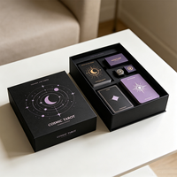 Coffret Cadeau Personnalisé pour Cartes de Tarot, Finition Brillante, Impression Couleur, Vente en Gros, Boîte Rigide Magnétique Pliable pour Cartes de Tarot et d'Oracle