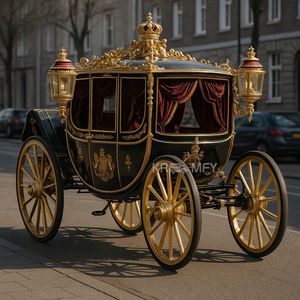 Chariot Équestre Électrique de Luxe Royal Style Européen le Plus Populaire pour Visites Touristiques et Mariages, 4 Roues Motrices, 4-6 Personnes, Pneus en Caoutchouc Plein - Product Image 3