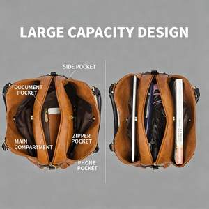 Bolso de Mano de Diseño en Cuero PU para Mujer, Bolso de Hombro de Lujo con Cierre de Cremallera, Forro de Poliéster Portátil y Anti-Robo - Product Image 6