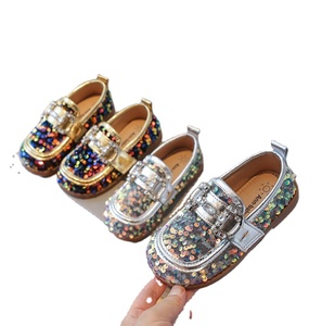 Girls Retro <b>Shoes</b> <b>Soft</b> Comfortable Glitter Loafers on British Style Children <b>Soft</b> Thick Bottom Flats <b>Shoes</b> - Product Image 1