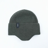 Bonnes affaires : Bonnet d'hiver tricoté avec revers, bonnet de ski personnalisé avec logo tissé, bonnets chauds à cache-oreilles pour hommes – Fabricant
