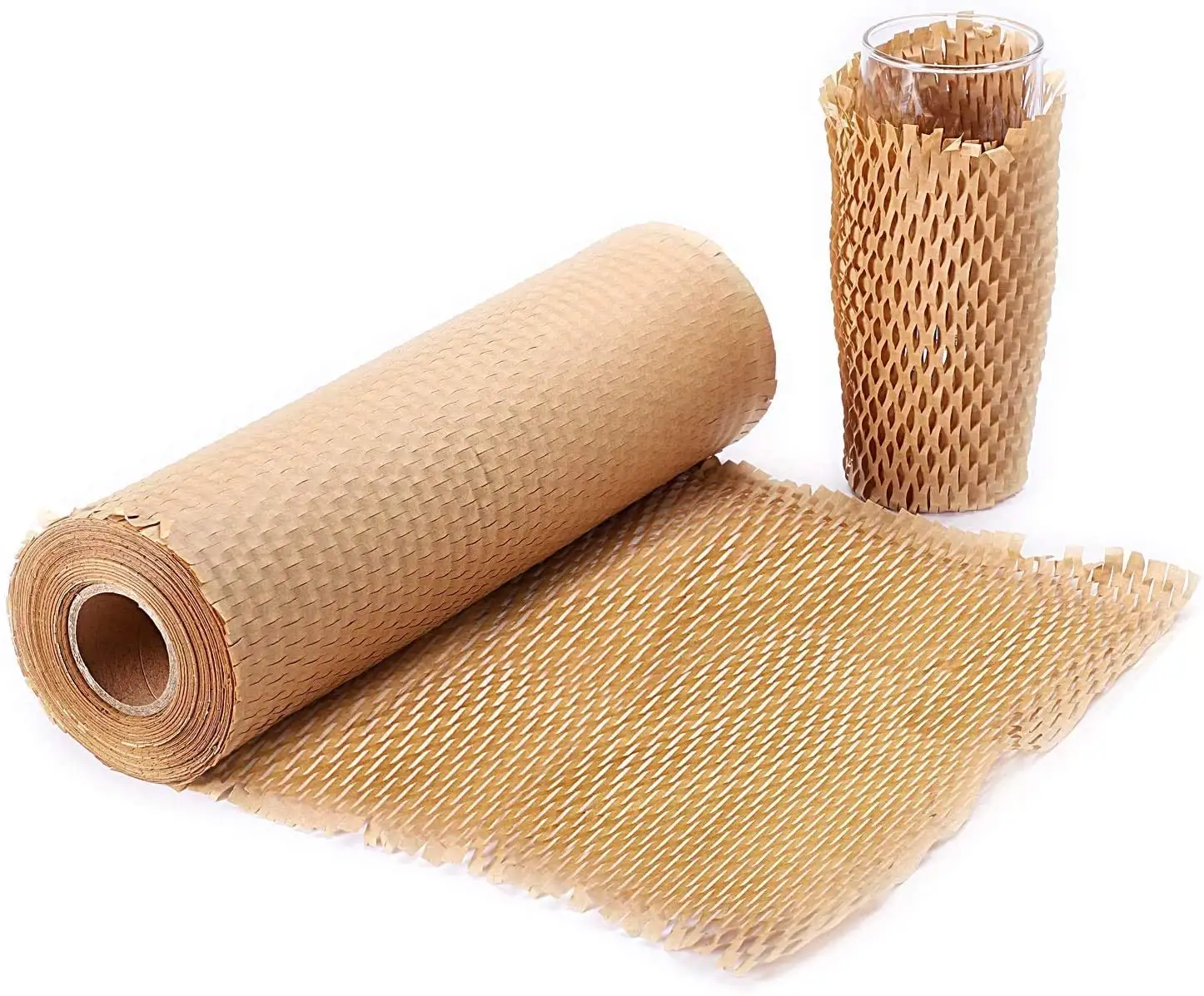 30cm*40m Brown Hex Buffer Cushion Vellum Kraft Paper Roll Packing Honeycomb Craft Packaging Kraft Wrapping Paper Honeycomb Wrap