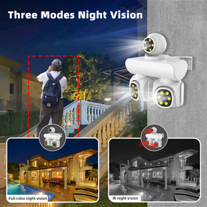 กล้องรักษาความปลอดภัย9MP UHD 3หน้าจอเครือข่ายไร้สาย WIFI กล้องวงจรปิด PTZ กลางแจ้ง4K 360 3เลนส์กล้องรักษาความปลอดภัย WIFI - Product Image 4