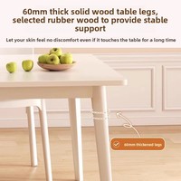 Table à manger rectangulaire moderne et minimaliste en bois massif blanc, multifonctionnelle, 4 places, idéale pour les petits espaces et salons – Meilleure vente
