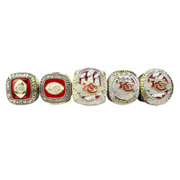 Nouvel ensemble de bagues de championnat NFL Kansas City Chiefs 1966 2023 en alliage de pierre naturelle, certifié CMA, électroplaqué, marque ZX, directement de l'usine