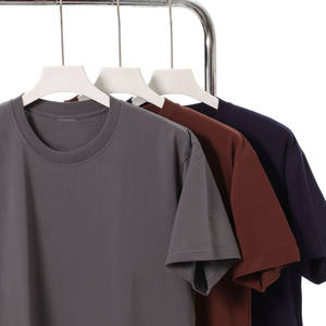 Camiseta básica de algodón 100% personalizada para hombre, camiseta de gran tamaño, tela de punto lisa en blanco con cuello redondo, transpirable y sostenible - Product Image 4