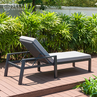 Chaise longue de jardin moderne en aluminium avec coussins de 10 cm résistants aux UV, inclinable, durable, écologique, pour hôtel