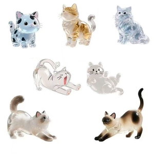Porte-clés commémoratif pour poils d'animaux (<span class=keywords><strong>chat</strong></span>, chien, chaton) – Acrylique transparent, résistant, ignifuge, pour collectionneur, souvenir DIY, motif dessin animé - Product Image 2