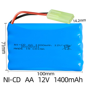 Benutzer definierte Größe Ni-CD <span class=keywords><strong>12V</strong></span> AA wiederauf ladbarer <span class=keywords><strong>NiCD</strong></span> 1400mAh Akku für Elektronik geräte - Product Image 4