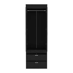 DB Tarento Two-Drawer <b>Armoire</b> Convertible Black Wengue Finish Wooden <b>Wardrobe</b> for Home Use Freestanding and Folding Features - Product Image 5