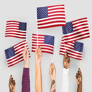 Heyuan Custom Digital Printing 12 X 18 Hand Small Flags G128 UK United Kingdom Country Flag Red White Handmade Flag