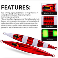 Nouvelle conception de lumière LED subaquatique pour la pêche de nuit, leurre 30g-250g, lumière de pêche en mer profonde, leurre pour la pêche de nuit, appât pour poissons